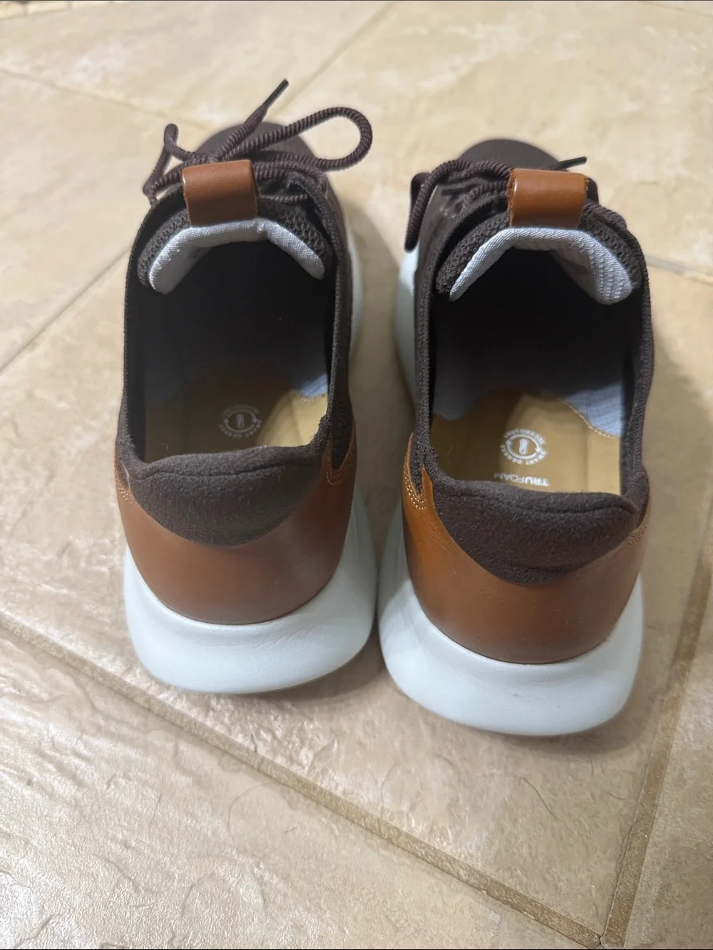 Johnston & Murphy Men’s Dark Brown Knit Sneaker with White Sole